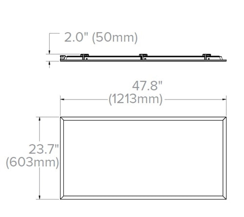 Columbia Lighting CBT24-B-LSCS-EDD-EMBBKIT2'x4' Back-Lit LED Troffer, Generation B, Switchable 5500/4400/3300 Lumens, Switchable CCT 3500/4000/5000K, 0-10V Dim to Off, Emergency Battery Back Up Kit
