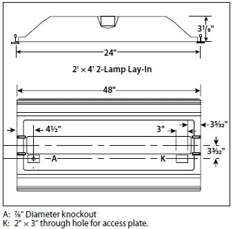 Columbia Lighting LJT24-40MLG-FSA12-EDU 45W 2'x4' LED Troffer with Advanced Solid State Technology, 4000K, Medium Lumen, Grid Ceiling, White Flush Steel Door, Pattern 12 Acrylic Lens Shielding, 0-10V Dimming, 120-277V