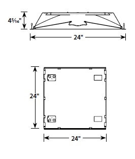 Columbia Lighting LSER22-35MLG-C-EU 36W 2'x2' Serrano LED Architectural Luminaire, 3500K, 3225 Lumens, Grid Ceiling, Contour Shielding, Fixed Output, 120-277V