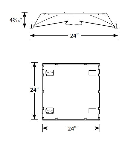 Columbia Lighting LSER22-35MWG-C-EDU 17.8W 2'x4' Serrano LED Architectural Luminaire, 3500K, 1901 Lumens, Grid Ceiling, Contour Shielding, 0-10V Dimming, 120-277V