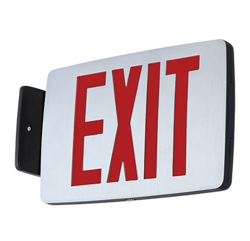 Compass Lighting CCEDRE Thin Die-Cast LED Emergency Exit with Emergency Battery Back Up, 1W, Double-Face, End or Ceiling Mounted, Red