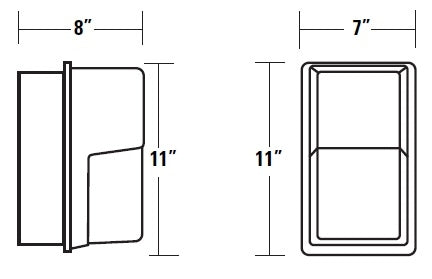 Dual-Lite NRG304BE 42W CFL RidgeLine Outdoor Emergency Perimeter Wallpack, with Emergency Battery Back-Up, Bronze Finish