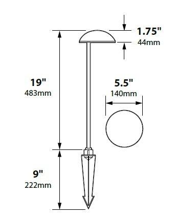 Focus Industries PL05L12BRT 12V 3W Omni LED 5.5" Cast Aluminum Mushroom Hat Path Light, Bronze Texture Finish