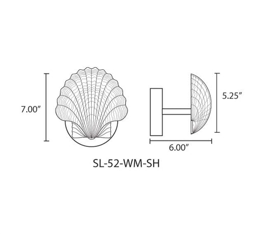 Focus Industries SL-52-SHLEDPBAV 4W 12V LED, Brass Shell Hat Wall Mount Light, Brass Acid Verde Finish