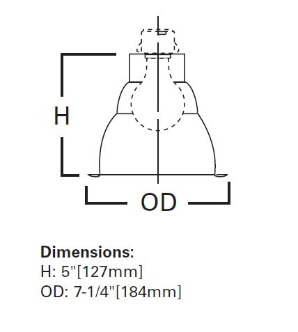 Halo Recessed 405SC 6" Specular Full Cone Reflector Trim, Clear Specular Reflector, White Trim