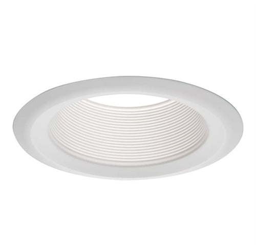 Halo Recessed 6103WB-ELL 6" Line Voltage Straight Metal Baffle, White Baffle, White ELL Trim