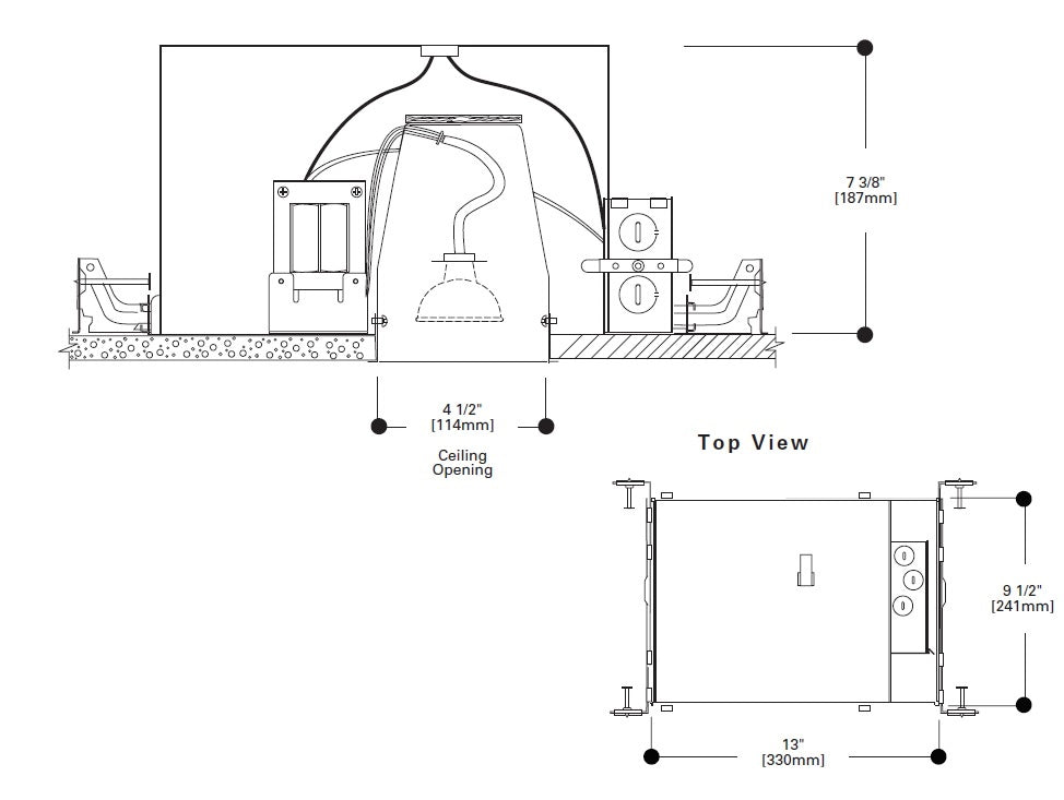 Halo Recessed EI400LVAT 4" New Construction Low Voltage IC Type Housing, Air Tight