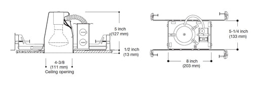 Halo Recessed H99TAT 4" New Construction Line Voltage Air Tight Non-IC Type Housing