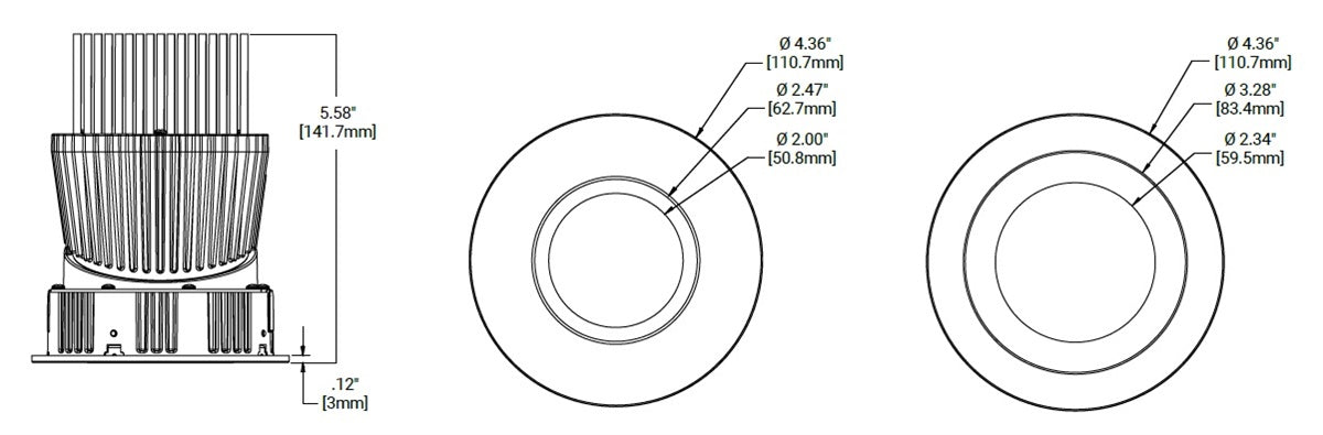 Halo Recessed HL36AR13SP930ED010ICAT 3" Round Shallow Directional Remodeler Housing, 13W, Spot Distribution, 90 CRI, 3000K Color Temperature, 120-277V, Cut 1% Dimming, 0-10V 1% Dimming, Insulation Contact and Airtight