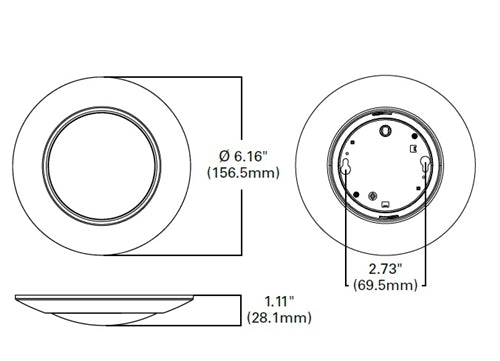 Halo Recessed HLCE4079501EWH-12P 4" LED Surface Disk Light, 800 Lumens, 5000K, 90 CRI, 120V, 60Hz, LE & TE Phase Cut 10% Dimming, 12 Bulk Pack