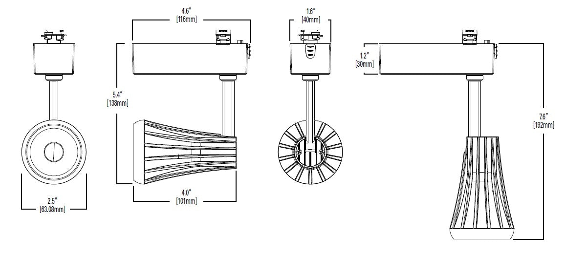 Halo Track Lighting L81108FL9030P Mini LED Accent Track Fixture, 800 Lumens, Flood Distribution, 90 CRI, 3000K Color Temperature, White