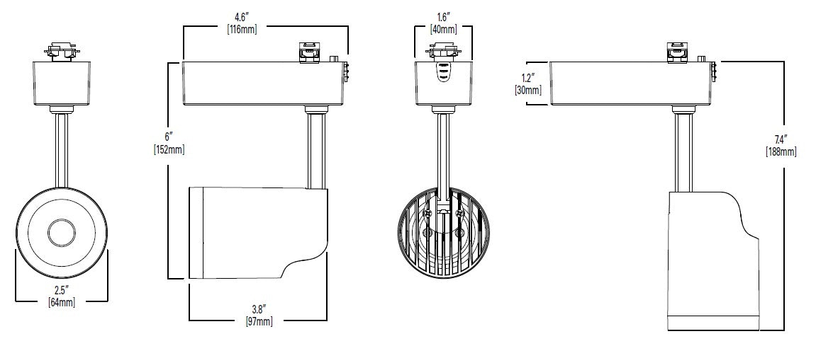 Halo Track Lighting L81208FL9040P Mini LED Accent Cylinder Track Fixture, 800 Lumens, Flood Distribution, 90 CRI, 4000K Color Temperature, 120V, White