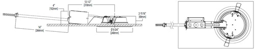 Halo Recessed Commercial PR8R40D010 8" Retrofit Shallow Lens LED Housing, 4000 Lumens, 120-277V 50/60Hz, 0-10V, 100% to 1% dimming