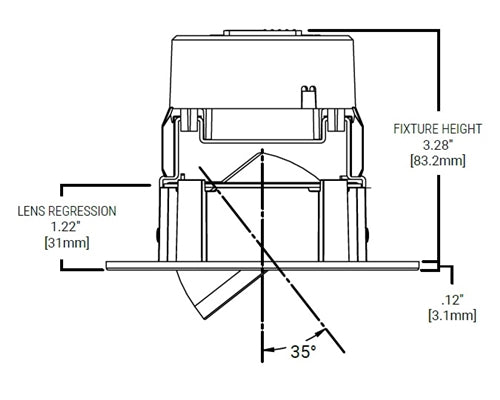 Halo Recessed RA3059FSD2W1EWH 3" Baffle Recessed Adjustable LED Trim, 500 Lumens, 90 CRI, Field-SeleCCTable 2700K/3000K/3500K/4000K/5000K/Dim-to-Warm, 5% Phase Cut LE/TE Dimming, 120V 60Hz, Matte White