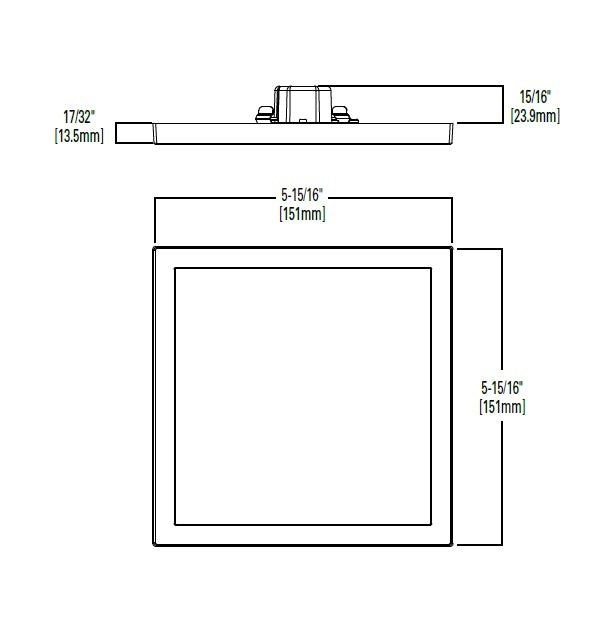 Halo Recessed SMD4S6930WH 4" Square LED Surface Mount Downlight, 790 Lumens, 90 CRI, 3000K, White Finish