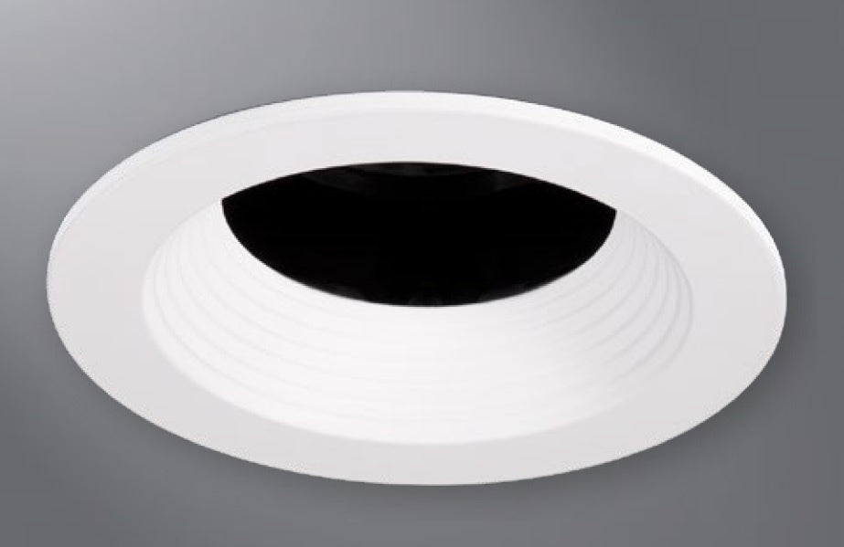Halo Recessed TL3RWBWF 3.25" Aperture Conical Reflector, Open Self-Flanged Trim, Matte White Baffle, Matte White Flange