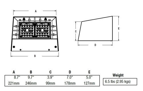 Hubbell Outdoor Lighting RWL1-48L-20-4K7-3-120-DBT-PC Ratio Wall 1 LED Wallpack, 2500 Lumens, 4000K, 70 CRI, IES Type III Distribution, 120V, Dark Bronze Matte Textured