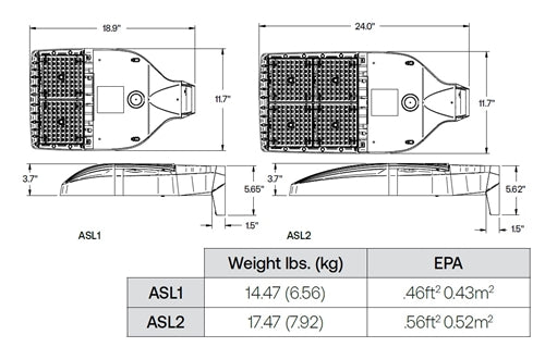 Hubbell Outdoor Lighting ASL1-160L-100-4K7-4W-UNV-A Sling Microstrike, 12000 Lumens, 4000K, 70 CRI, Type 4W Distribution, 120-277V, Arm for Square Poles