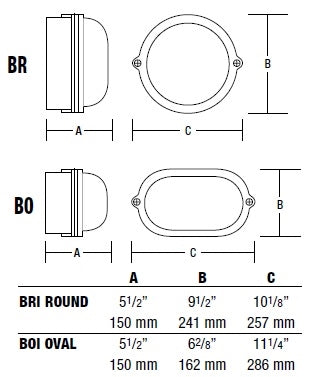Hubbell Outdoor Lighting BOF-01 28W Euroluxe Wall or Ceiling Mount Decorative Oval Fluorescent Wallpack, Bronze Finish