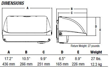 Hubbell Outdoor Lighting LNC4-36L-4K-065-2-5-WH 80W Large Litepak Wallpack, 36 LEDs, 4000K, 650mA, Type II Distribution, 480V, White Finish