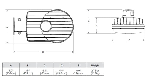 Hubbell Outdoor Lighting SGD-60-LSCS 40-60W Dusk-to-Dawn Wall or Ceiling Mount Decorative Wallpack, Switchable CCT 4000K, 4500K, 5000K, 120-277V, Bronze