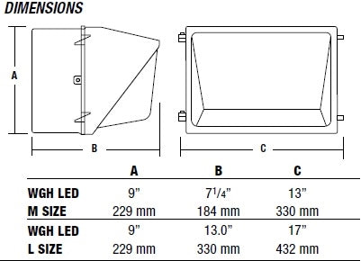Hubbell Outdoor Lighting WGH-150S 150W Mid-Size High Pressure Sodium Glass Wallpack, 120, 208, 240, 277V, Bronze Finish