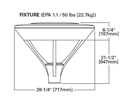 Invue MSA-SA1C-740-U-T3-BK Decorative LED Area Light, 1 Square, 1050mA, 70 CRI, 4000K, 120-277V, Type III Distribution, Black