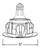 Juno Recessed Lighting 14B-SC (14 BSC) 4" Line Voltage Baffle Downlight Trim, Black Baffle, Satin Chrome Trim