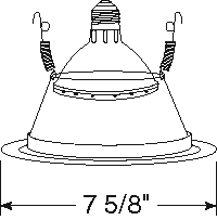 Juno Recessed Lighting 27B-WH (27 BWH) 6" LED, Line Voltage, Tapered Cone Trim, Black Reflector, White Trim
