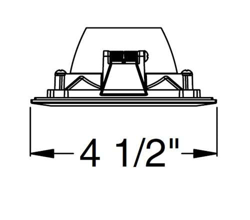 Juno Aculux 3SQDBV BS WHSF WET Recessed Lighting 3-1/4" Line Voltage, Low Voltage, LED Square Downlight Regressed Pinhole, Black Alzak Reflector, White Trim