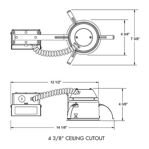 Juno IC1RLED WD G4N 06LM 30K 90CRI 120 FRPC Recessed Lighting 4" IC WarmDim LED Remodel Housing 600 Lumens, 3000K Color Temperature, Dedicated Driver 120V
