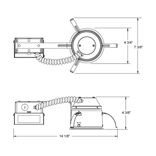 Juno IC1RLED G4 06LM 30K 90CRI MVOLT EZ10 Recessed Lighting 4" LED IC Type Remodel Housing 600 Lumens, 3000K Color Temperature, Universal Driver 120-277V, eldoLED 0-10V, 10% Dim