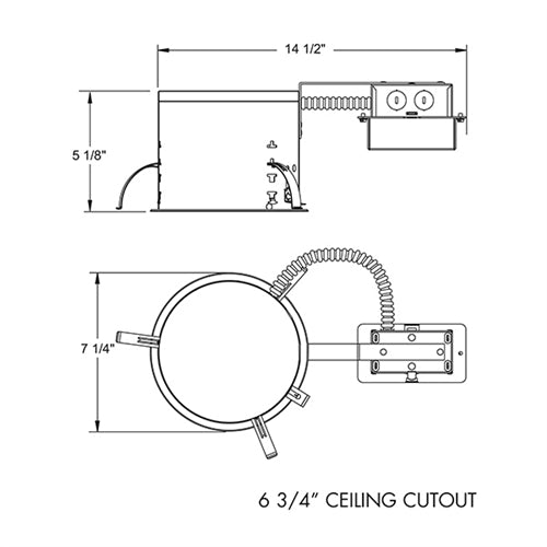 Juno Recessed Lighting IC922RLEDG4-27K-U 6" LED IC Type Remodel Housing 900 Lumens, 2700K Color Temperature, Universal Driver 120-277V