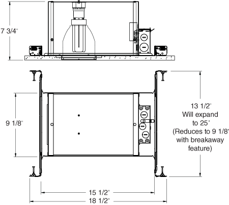 Juno Recessed Lighting ICPL426E (ICPL4 26W E) 4" Fluorescent 26W IC type Housing with 120V HPF Electronic Ballast