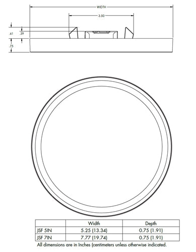 Juno Lighting JSF 5IN 07LM SWW5 90CRI 120 FRPC WH Recessed Lighting 5" LED Round SlimForm Surface Mount Downlight, 700 Lumens, 2700K-5000K Color Selectable, 90 CRI, Dedicated 120V, Forward Reverse Phase Dimming, White Finish