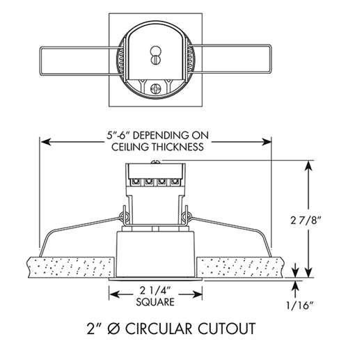 Juno MD1LG2 SQ 03LM 35K 90CRI NFL WL BZ Recessed Lighting Wet Location 2-1/4" Mini LED Square Downlight, 3500K, 90 CRI, Narrow Flood Beam Spread, Bronze Finish