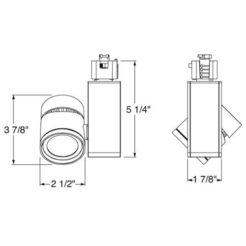 Juno Track Lighting T381L-3HCSWH 13W Vertical Cylinder LED, 3000K Color Temperature, 90 CRI, Spot Beam Spread, White Finish