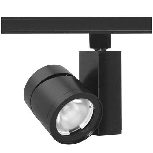 Juno Track Lighting T383L 30K 80CRI PDIM WFL BL 24W Vertical Cylinder LED, 3000K Color Temperature, 80 CRI, Wide Flood Beam Spread, Black Finish