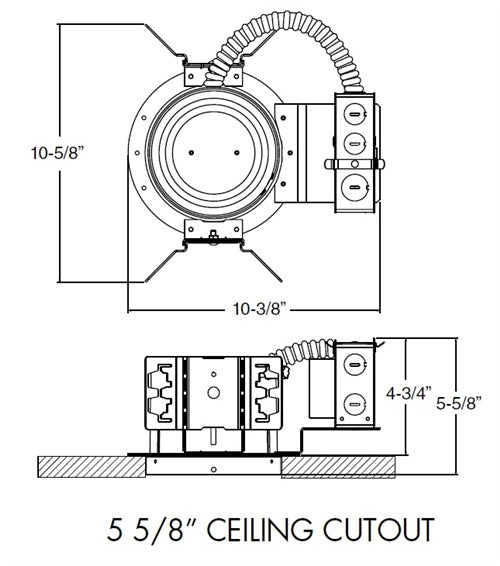 Juno Recessed Lighting TC20LED G4 20LM 27K 90CRI MVOLT EZ10 BR 5" TC-Rated LED New Construction, 2000 Lumens, 2700K Color Temp, 120-277V, eldoLED 0-10V, 10% Dim with Emergency Battery Back Up