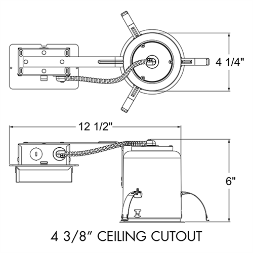 Juno Recessed Lighting TC4RAL-41K-F-L 4" Adjustable LED Non-IC Type Remodel Housing 700 Lumens, 4100K Color Temperature, Flood Beam, Lutron Hi-Lume 3-Wire Dimming EcoSystem Compatible Driver