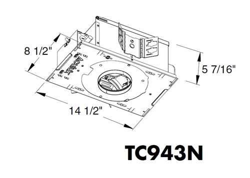 Juno Aculux TC943N ELV 277 Recessed Lighting 3 inch Low Voltage New Construction Housing with 277V Electronic Transformer