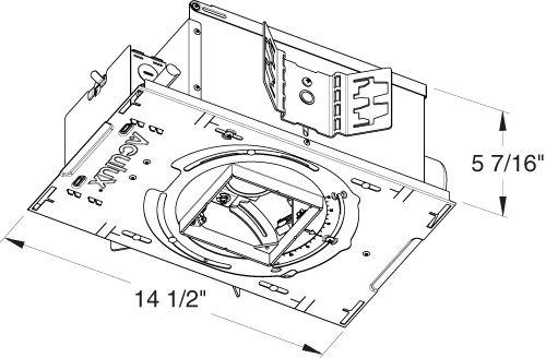Juno Aculux TC943SQ-E1-CP Recessed Lighting 3-1/4 inch Low Voltage New Construction Standard Square Adjustable Housing with 120V Electronic Transformer and Chicago Plenum