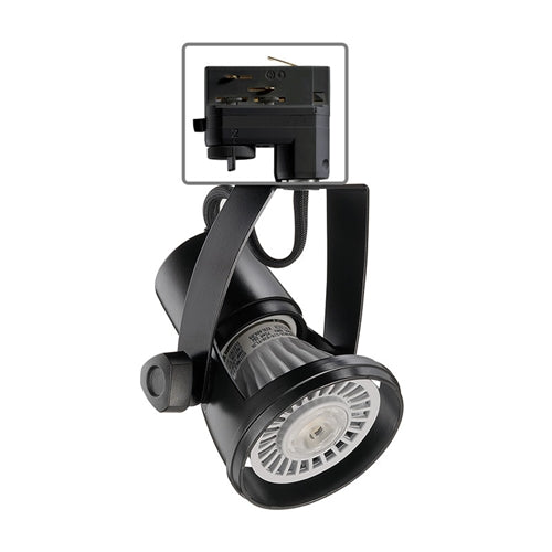 Juno HD Commercial Track Lighting TEK1020E10WBL (T1020 TEK E26 10W BL) 10W PAR20 E26 Base Die Cast Gimbal Ring Lampholder, Black Finish