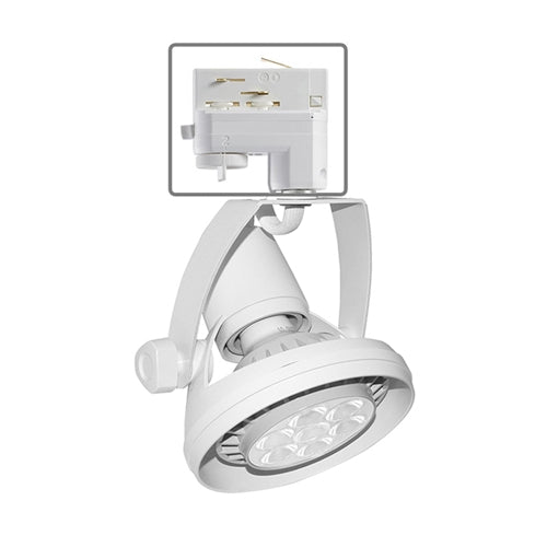 Juno HD Commercial Track Lighting TEK1031SGWH (T1031S TEK GU24 18W WH) 18W PAR30S GU24 Base Die Cast Gimbal Ring Lampholder, White Finish