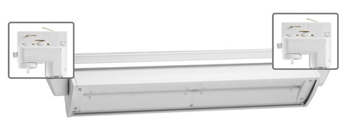 Juno HD Commercial Track Lighting TEK257LED4KWH (T257L TEK 40K 80CRI OFF WH) 70W LED Wall Wash / Flood Trac Fixture, 4000K Color Temperature, Non Dimmable, White Finish