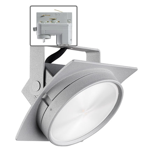 Juno HD Commercial Track Lighting TEK271L3KSSL (T271L TEK 30K 80CRI PDIM SP SL) 13W Arc LED, 3000K Color Temperature, 85 CRI, Spot Beam, Silver Finish