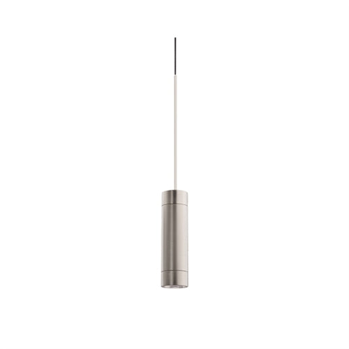 Juno TLPL1783SNSL Trac 12 Decorative LED Mini-Pendant 6W 12V, Cylinder Pendant with 78" Cord, 3000K Color Temperature, Satin Nickel Body, No Glass, Silver Adapter