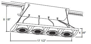 Juno Track Lighting XT16401-39H-BL AVIO Four Lamp - HID Metal Halide 39W CMH MR16 GX10 Linear Unit, Black Color
