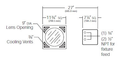 Kim Lighting 6360/SP/100PMH120 Cool-Lens Well Light, Spot Optic, 100W, Pulse Start Metal Halide, 120V, Cast Bronze Natural Finish