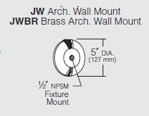 Kim Lighting JW/BL-P Architectural Wall Mount, Die-Cast Aluminum with 1/2" NPSM Fixture Mount, Black Finish
